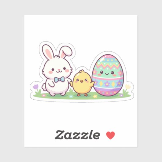 Cute Easter Squad Bunny Chick & Egg Sticker シール (シート)