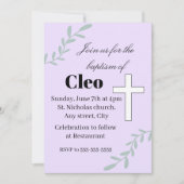 Cute editable baptism invitation 招待状 (正面)