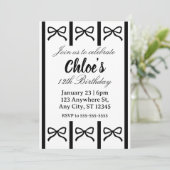 Cute editable bow birthday invite 招待状 (スタンド正面)