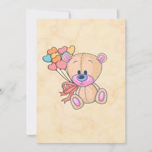 Cute Editable Neutral Baby Shower Invitation 招待状 (裏面)