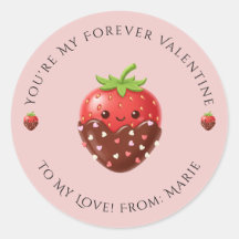 Cute Editable Strawberry Valentine Sticker 