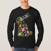 Cute egg floral heart Easter Bunny matching mother Tシャツ (正面)
