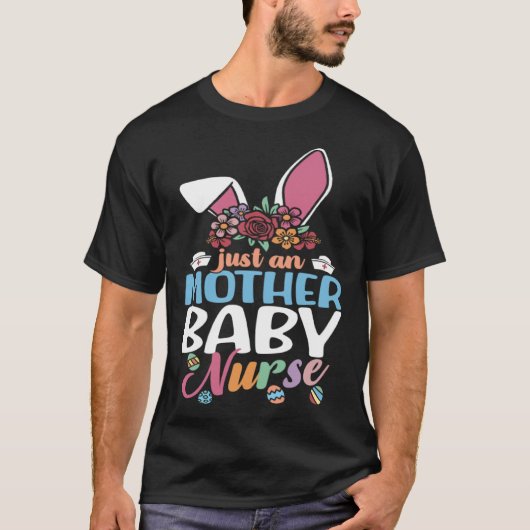 Cute Eggcellent Mother Baby Nurse Easter Bunny Ear Tシャツ (正面)