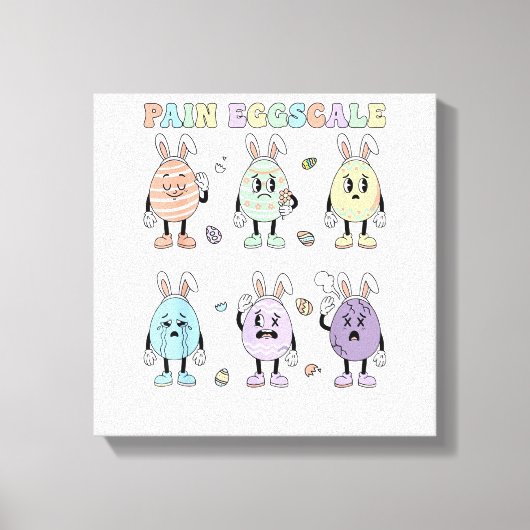 Cute Eggs Pain Scale Nurse Triage ICU Assessment E キャンバスプリント (正面)