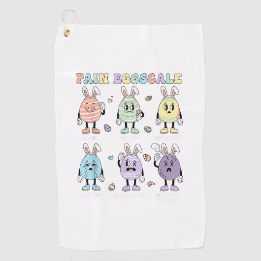 Cute Eggs Pain Scale Nurse Triage ICU Assessment E ゴルフタオル (正面)