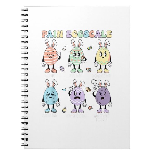Cute Eggs Pain Scale Nurse Triage ICU Assessment E ノートブック (正面)