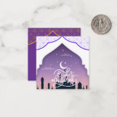 Cute Eid Mubarak Greeting Purple ノートカード (正面/裏面インサイチュ)
