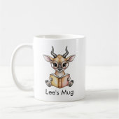 Cute Eland Reading Book Custom コーヒーマグカップ (左)