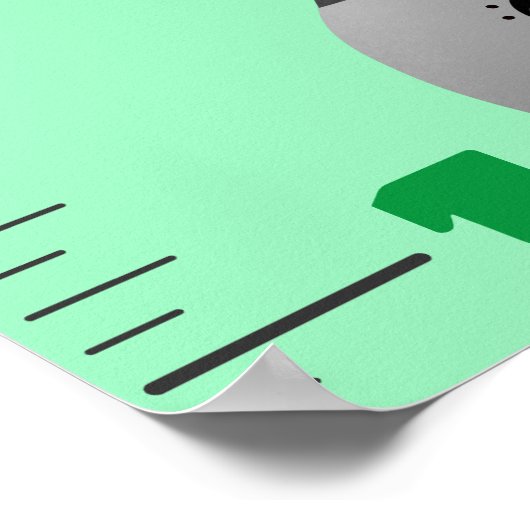 Cute electronics cartoon growth chart ポスター (角)