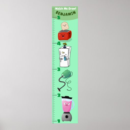 Cute electronics cartoon growth chart ポスター (正面)