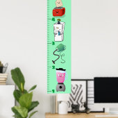 Cute electronics cartoon growth chart ポスター (ホームオフィス)