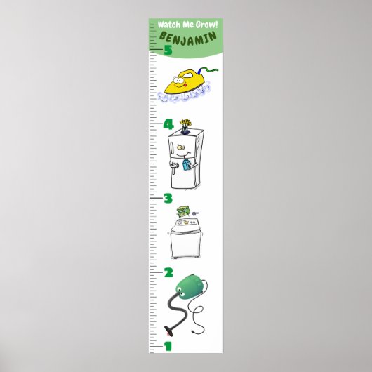 Cute electronics cartoon growth chart ポスター (正面)