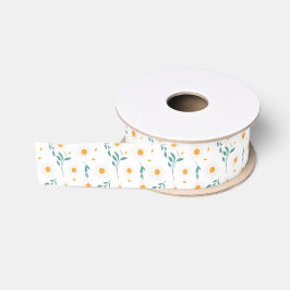 Cute & Elegant Colorful Summer Meadow Wildflowers グログランリボン