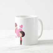 Cute & Elegant Couple with Heart Mug コーヒーマグカップ (正面右)