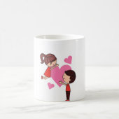 Cute & Elegant Couple with Heart Mug コーヒーマグカップ (中央)