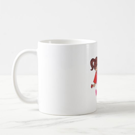 Cute & Elegant Couple with Heart Mug コーヒーマグカップ (左)