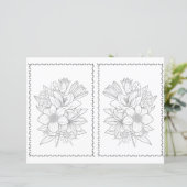 Cute Elegant Floral Easy Coloring Page  (スタンド正面)