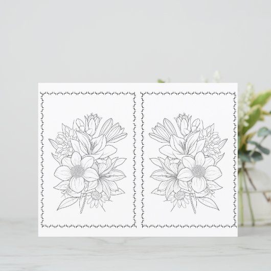 Cute Elegant Floral Easy Coloring Page  (スタンド正面)