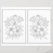 Cute Elegant Floral Easy Coloring Page  (正面)