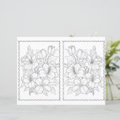 Cute Elegant Floral Easy Coloring Page  (スタンド正面)