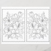 Cute Elegant Floral Easy Coloring Page  (正面)