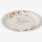 Cute Elegant Flowers Boho Bridal Shower ペーパープレート (アングル)