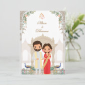 Cute Elegant Indian Wedding Invitation 招待状 (スタンド正面)