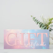 Cute Elegant Opal Pink Pastel Gift Certificate セーブザデート (スタンド正面)