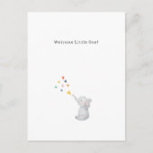 Cute Elephant And Hearts Welcome New Baby Card ポストカード (正面)