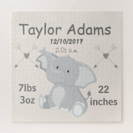 Cute Elephant Birth Stats ジグソーパズル