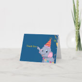 Cute Elephant Birthday  サンキューカード (正面)