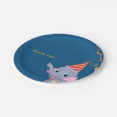 Cute Elephant Birthday  ペーパープレート (アングル)