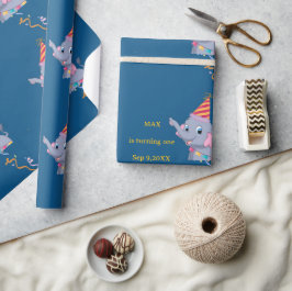 Cute Elephant Birthday  ラッピングペーパー