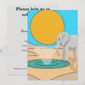 Cute Elephant Birthday Invitation | Soft Pastel 招待状 (正面/裏面)