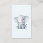 Cute Elephant Blue Books for Baby Card 名刺 (裏面)