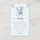 Cute Elephant Blue Books for Baby Card 名刺 (正面)