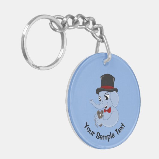 Cute elephant cartoon keychain キーホルダー (正面左)