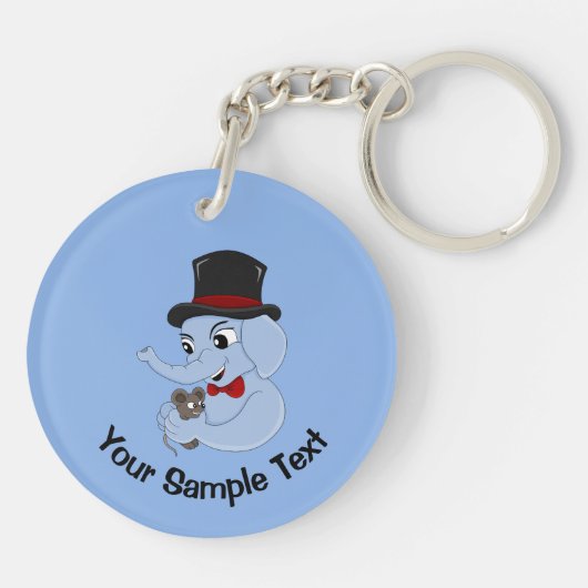 Cute elephant cartoon  keychain キーホルダー (裏面)
