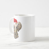 Cute Elephant Christmas Light Funny Elephant Lover コーヒーマグカップ (正面左)