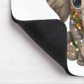 Cute Elephant Christmas Light Funny Elephant Lover マウスパッド (コーナー)