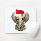 Cute Elephant Christmas Light Funny Elephant Lover マウスパッド (マウス)