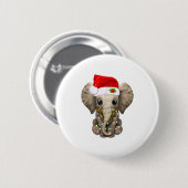 Cute Elephant Christmas Light Funny Elephant Lover 缶バッジ (正面&裏面)