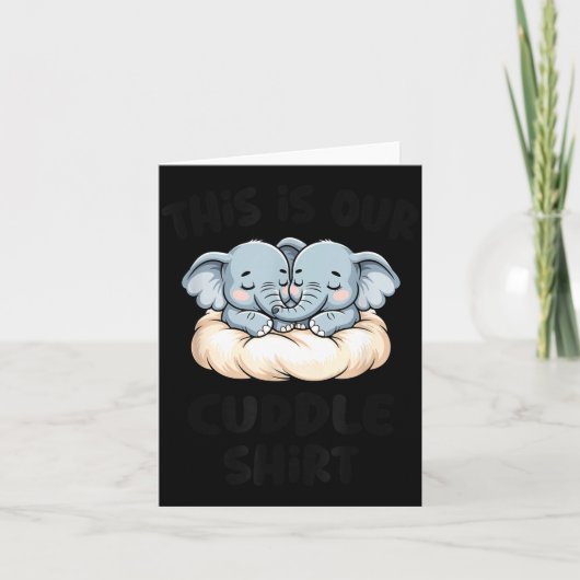 Cute Elephant Couple This Is Our Cuddle  カード (正面)