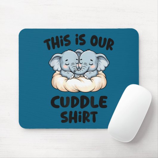 Cute Elephant Couple This Is Our Cuddle  マウスパッド (マウス)