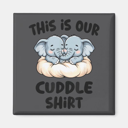 Cute Elephant Couple This Is Our Cuddle マグネット (正面)