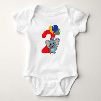 Cute elephant for toddlers Two months birthday ベビーボディスーツ