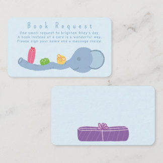 Cute Elephant & Gifts "Book Request" Enclosure Car エンクロージャーカード
