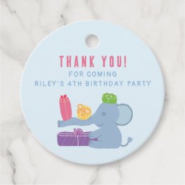 Cute Elephant Holding Gifts Party Favor Tags フェイバータグ
