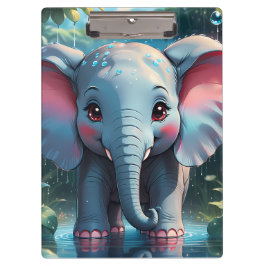 Cute Elephant in the Rain クリップボード