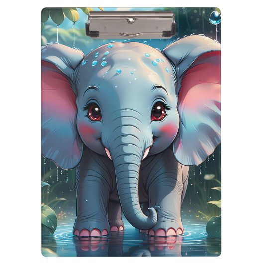 Cute Elephant in the Rain クリップボード (正面)